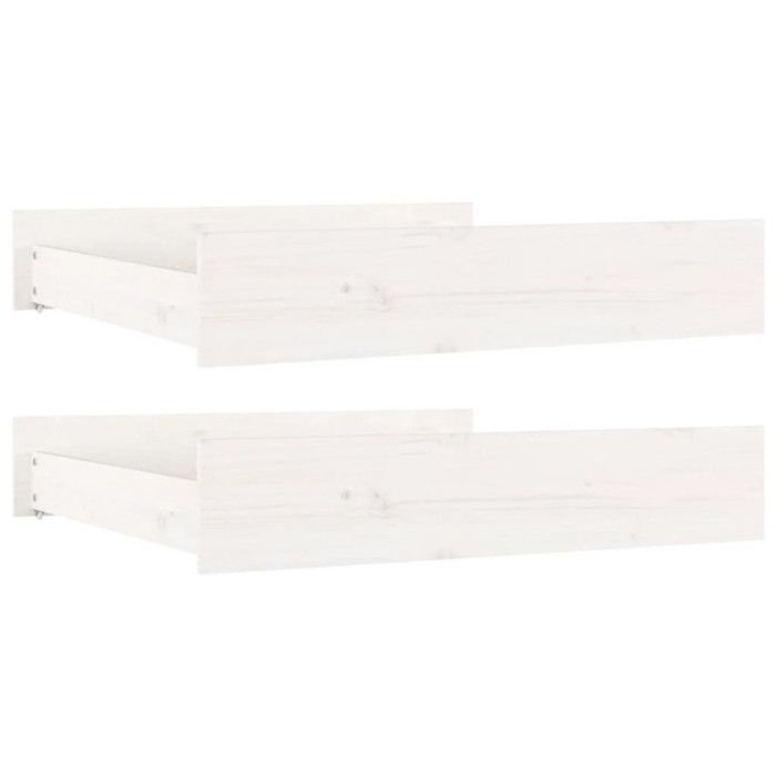 VidaXL Bed Drawers 2 Pcs White Solid Pine Wood 814980