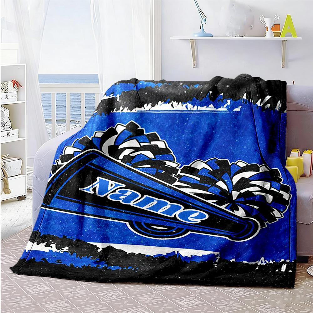 Blue Style Customize Text Blanket Throw Customizable Blanket Soft & Cozy Throw For Bed Living Room Nap Home Decor Ideal for All Seasons