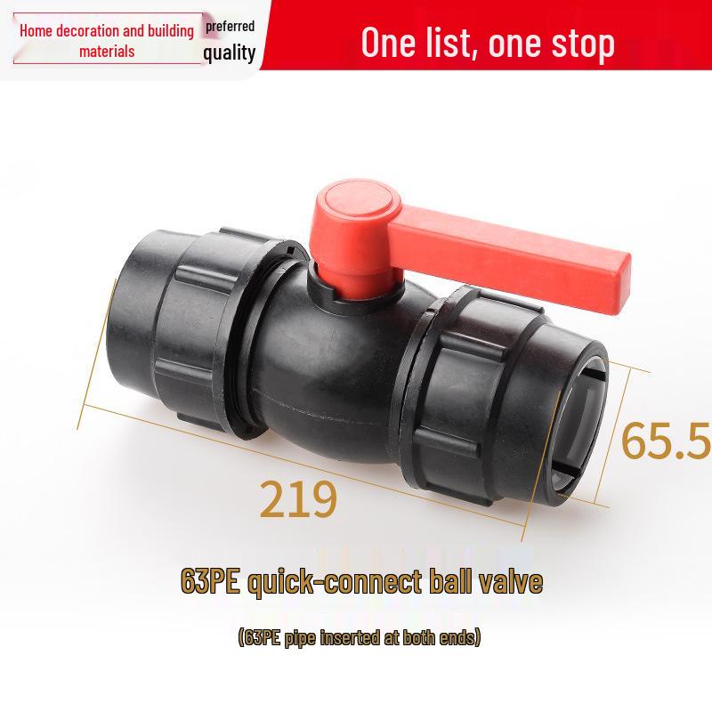PE Ball Valve Quick Connector - Emergency Repair Valve for 20/25/32 Plumbing Fittings (Tap Water Pipe Accessories)