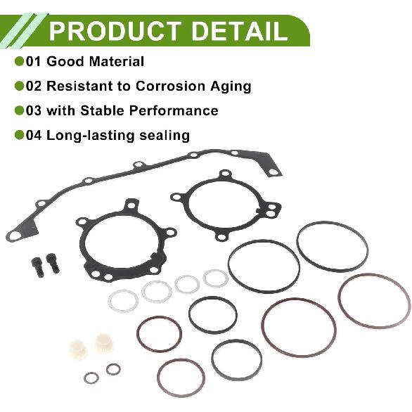 No.11361440134/11361433817 Timing Cover Gasket Set for BMW 325i Base 2.5L 2001-2005 Long-lasting Sealing O-Ring Seal Repair Kit 1 Set