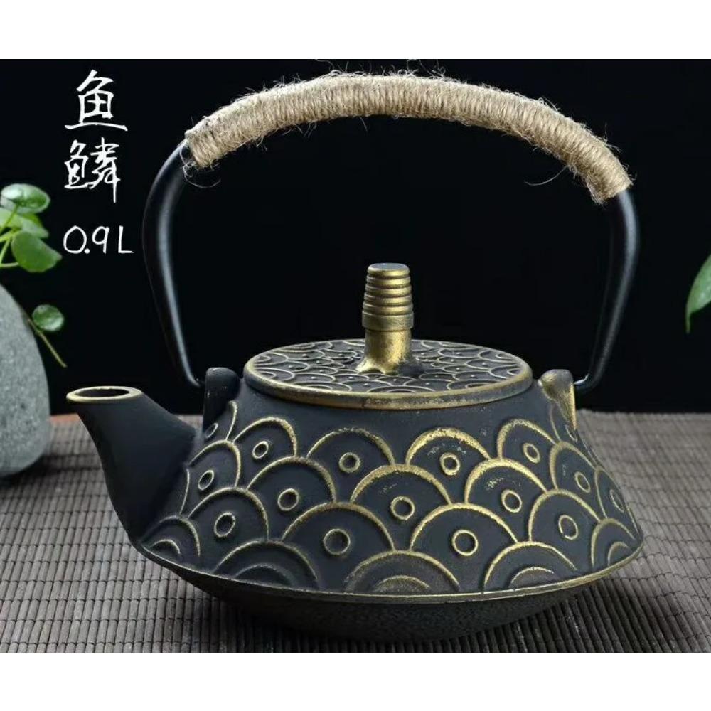 

Чайник чугунный 900 мл Японский чайник для кипячения воды Кухонная посуда Китайские чайники Аксессуары для чайной церемонии шоколадный