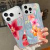 Slim Red Lily Flower Pattern Phone Case For iPhone 17 Air 16e 16 15 14 Pro Max 13 17 Pro Max Shockproof TPU Hybrid Hard PC Phone Cover