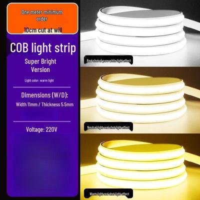 COB LED Strip Light 220V - Self-Adhesive, Waterproof, Ultra-Thin