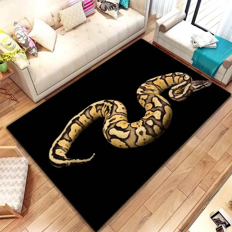 Horrible Snake Pet Area Rug,Wild Animal Carpet for Living Room Bedroom Sofa Doormat Kitchen Decoration,Non-slip Floor Mat Gift