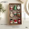 Christmas Glass Mini Hanging Ornaments Shaped Cartoon Santa Snowman Snowflake Mold Small Tree Decor For Kids Women Holiday Gift