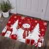 Christmas Pink Snowman Striped Non-slip Rug Living Room Entrance Welcome Door Mat Bedroom Bedside Foot Mat Christmas Decorations
