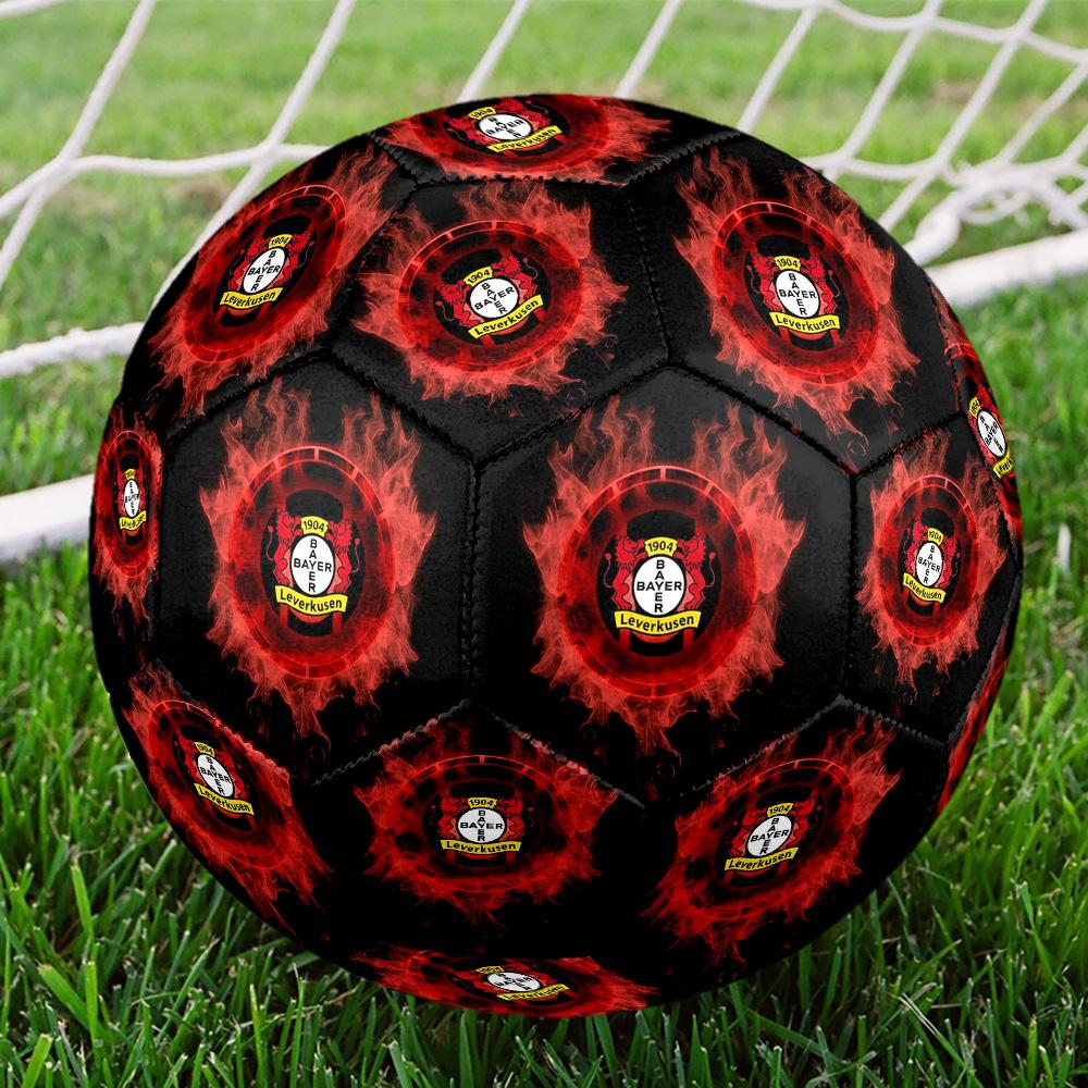 1pc Bayer 04Indoor Soccer Ball Colorful All Ages Machine Stitched PVC Competition Ready Durable High-Bounce HE3