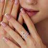 YILUOCD s Stapelbarer Pin Ring Dreischichtig Zirkon Edelstahlringe für Damen Hip Hop Stil Schmuck Valentinstagsgeschenk