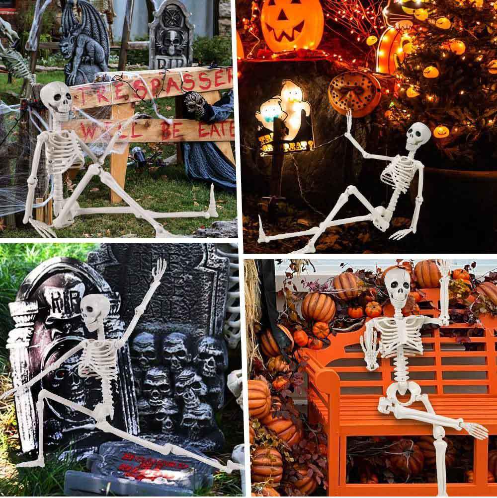 90cm Fully Articulated Luminous Skeleton Figure for Halloween Décor in Escape Rooms