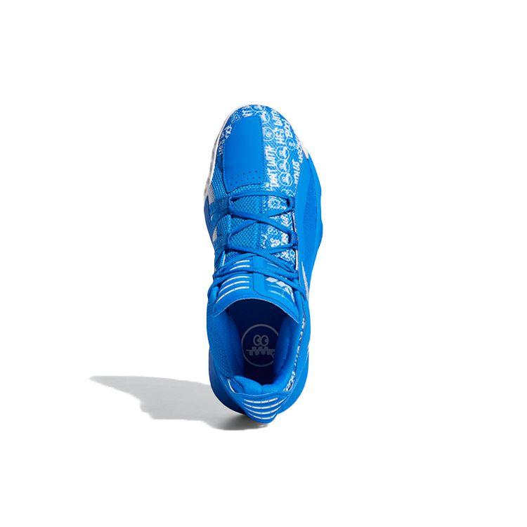 Adidas D Lillard 6 Round Toe Shock Absorption Non-Slip Wear-Resistant Low-Top Basketball Shoes Men Sneaker Blue EH2441