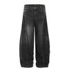 Jeans Unisex in Denim Lavato Retrò: Pantaloni dritti, larghi, a gamba larga con un look cool di alta gamma