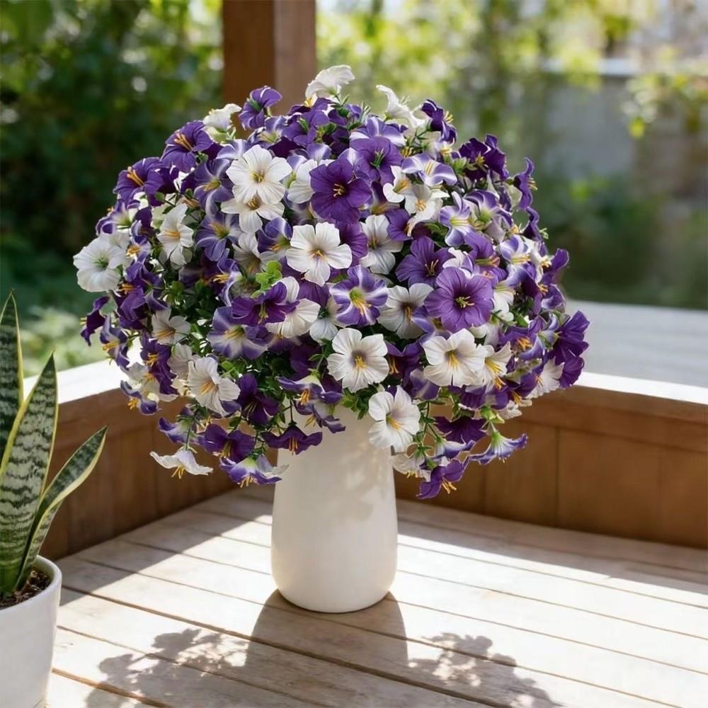 Window Display UV Resistant Artificial Morning Glory Realistic Handmade Fake Flower Bouquets Plastic Faux Plant Indoor Room