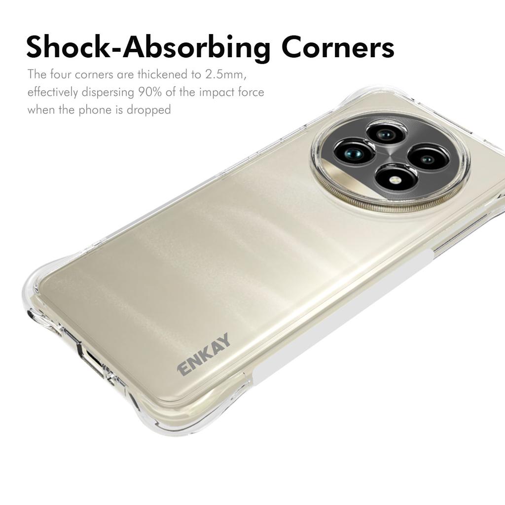 Pro Realme 13 Pro 5G (Globální)/13 Pro+ 5G (Globální) Průhledný kryt na telefon ENKAY HAT PRINCE Nárazuvzdorný protiskluzový TPU kryt
