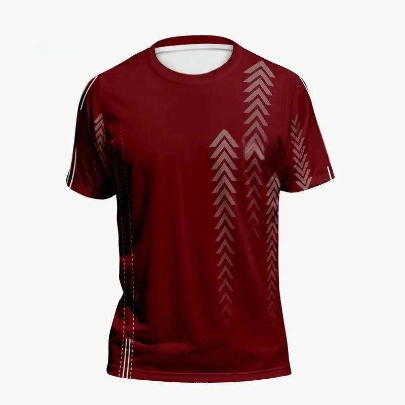 Men's Clothing 3D Gradient Short Sleeve T-Shirt Outdoor Sports Quick Dry T-Shirt Basketball Training Running T-Shirts for Men