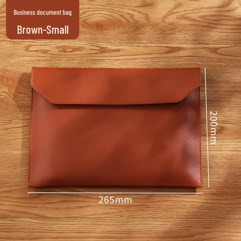 Large Capacity A4 Leather File Bag - Multifunctional Business Office Folder
