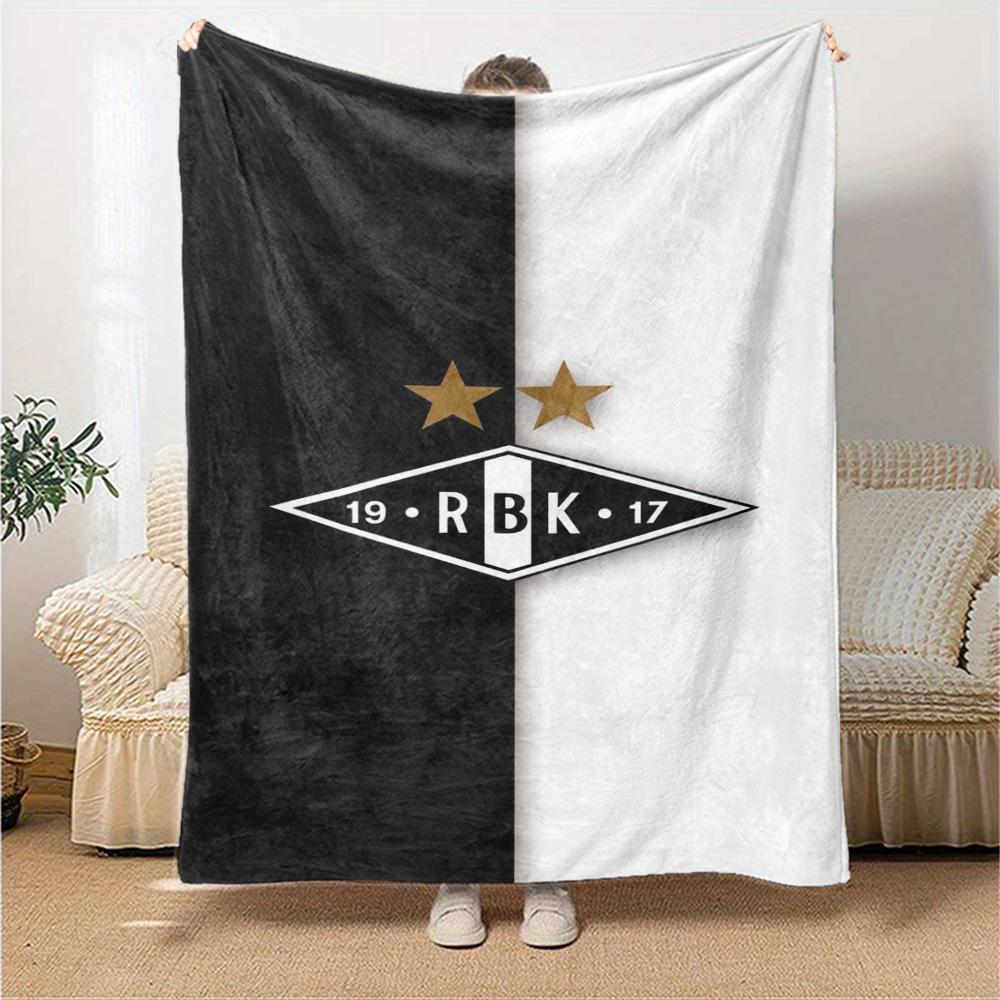 Rosenborg Ballklub Print Flannel Blanket High Quality Warm Comfortable Cover for All Seasons Perfect for Gifts Home Decor