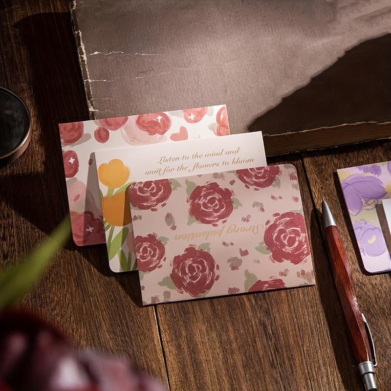 60pcs Watercolor Flower Pattern Holiday Greeting Cards In Various Colors Birthday Gift Greeting Cards Flower Packaging Decoration Greeting Cards