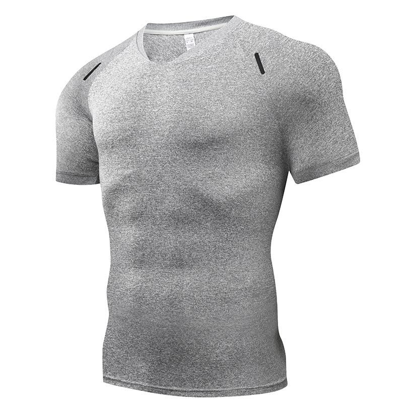 Summer Simple Fashion Round Neck Solid Pullover T-shirt Men Short Sleeve Quick Dry Tee Top