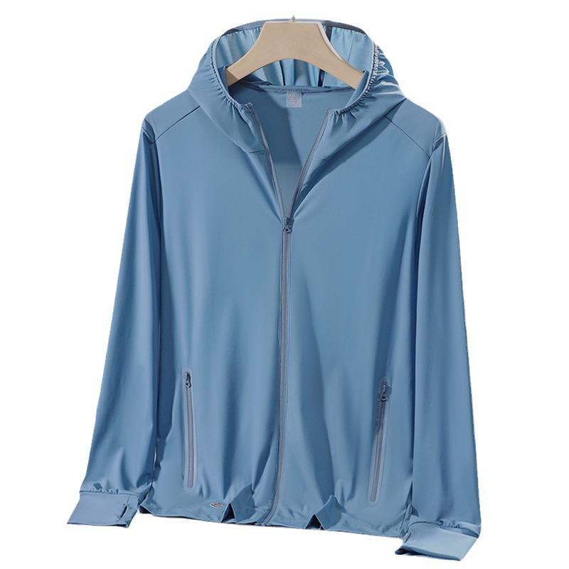 1011 UPF0 + Sunshade Clothing Summer Ice Silk Sunscreen Clothing UV-shielding Men's and Women's Clothing Jackets