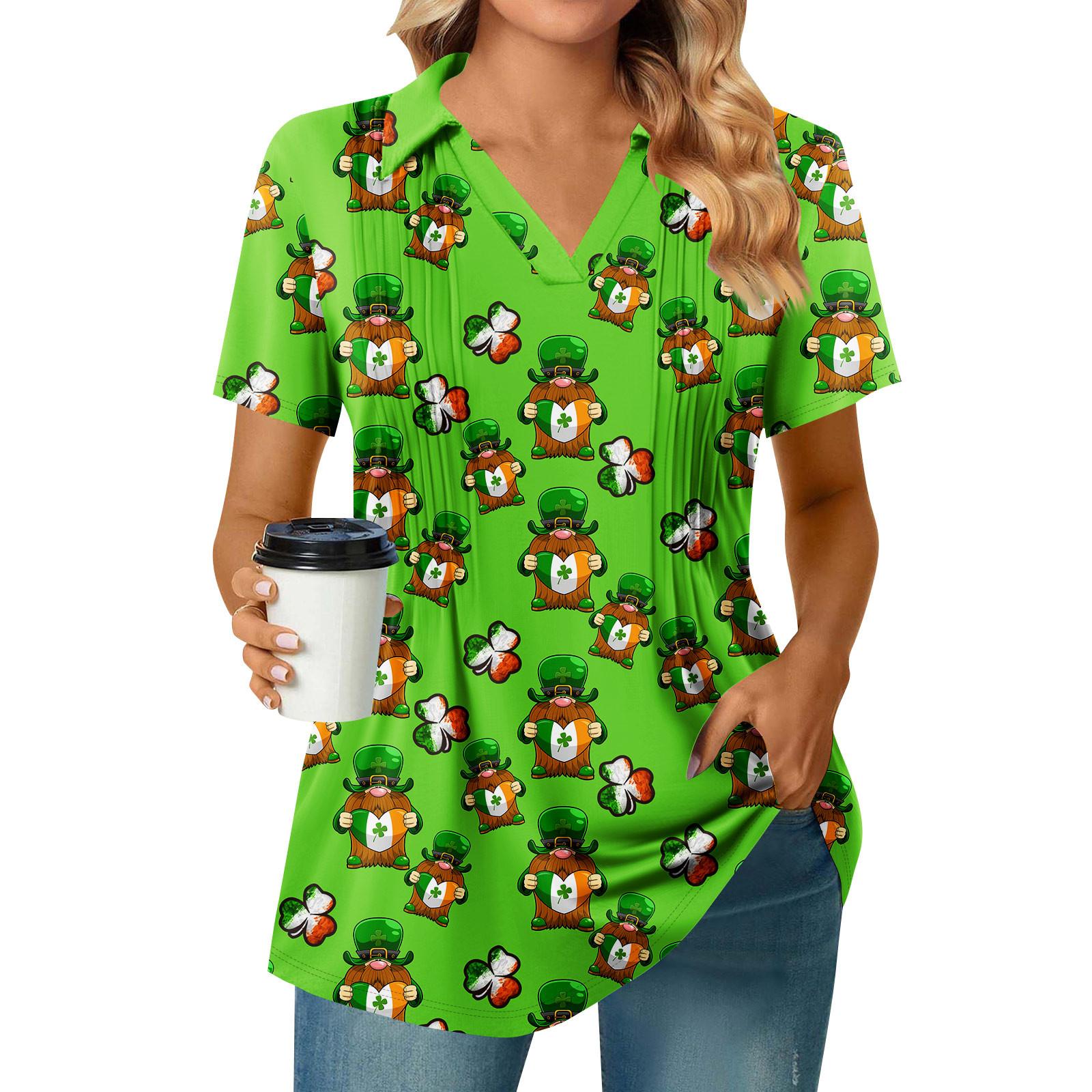 

Женская плиссированная футболка с V-образным вырезом и короткими рукавами с принтом подсолнухов, повседневная деловая рубашка XXL