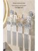 Wall-Mounted Suction Cup Toothbrush & Toothpaste Holder Set with Tooth Squeezer and Cup for Family Bathrooms