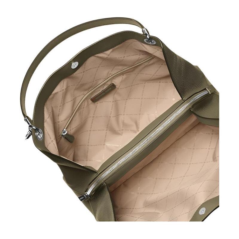 Michael Kors Christina Front Logo Cow Leather Tote Bag Tote Bag Shopping Bag Shoulder Bag Large Size Women's Olive Green