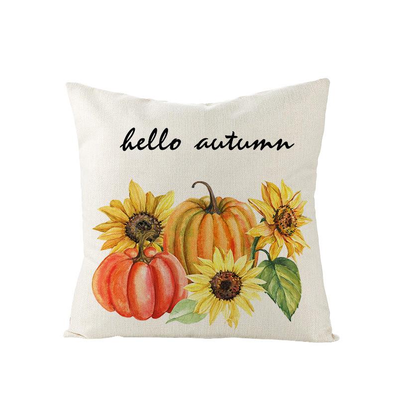 APolyester Pillowcase New Autumn Pumpkin Print Sofa Pillow Cushion Home Cushion