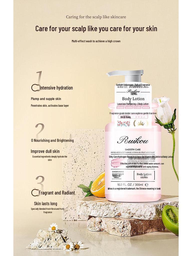 Rico Amino Acid Moisturizing Body Lotion - Nourishing, Non-Sticky, Anti-Cracking, Refreshing, and Tender Skin Care.