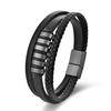 Black Leather Rope Cowhide Men's Simple Atmosphere, Genuine Leather Woven Bracelet Handmade Multi-layer Leather Bracelet 2026