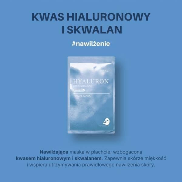 Skin627 Facial Mask Sheet Mask Hyaluronic & Squalane 22Ml