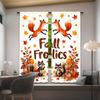 Set Of 2 Thanksgiving Fox Raccoon Cartoon Autumn Maple Leaf Curtains Polyester Semi Translucent Design Fall Fol Curtain Made With Rod Pocket