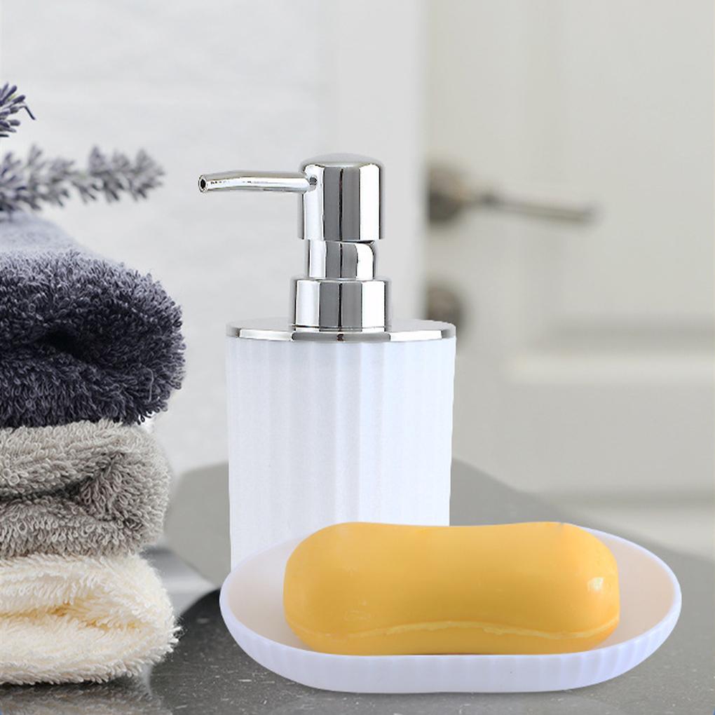 Bathroom Accessories Set Vanity Counter Soap Dispenser Toothbrush Cotton Swab Holder and Tray Set Bathroom Decor Apothecary Jars