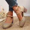 Ankle Strap High Heels Sandals for Women 2025 Summer Hollow Out Breathable Pumps Woman Comfortable Chunky Heeled  Shoes
