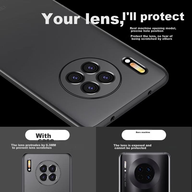 Eddga Ultra-Thin Frosted Semi-Transparent Camera Full Protection Shockproof Skin-Friendly Case for Huawei Mate30 Smartphone Translucent White]