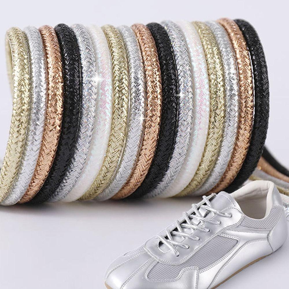 1Pair Creative Sneaker Laces Pearlescent Colorful Lurex Shoelaces  Shoe Accessories