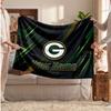 Green Bay Packers Flannel Blanket, Custom Name Text Personalized Soft Throw Blanket Home Decor Gift