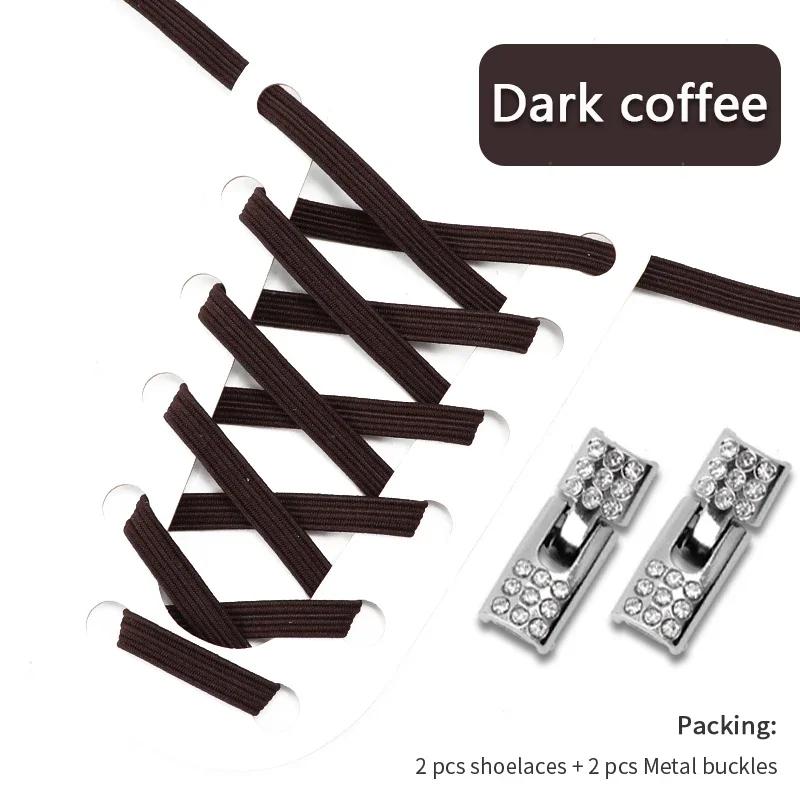Fashion Elastic No Tie Shoelaces Rhinestone Cross Lock Tieless Shoelace Flat Shoe Laces Suitable for Sneakers and Athletic Shoes