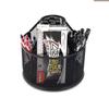 Rotating Pen Holder Storage Boxe Metal Cutout Iron Mesh Creative Simple Office Desktop Large Capacity Home Storage Organizer