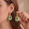 Elegant European & American Geometric Resin Earrings: High-End Fashion with Exquisite Imitation Beeswax Detail