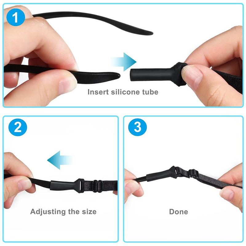 Glasses Strap Adjustable Eyeglasses Strap No Tail Eyewear Retainer Holders Around Neck Anti Slip