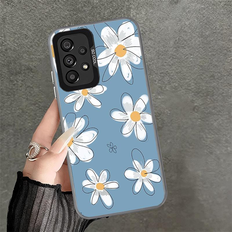 Daisy Flowers Aesthetics Soft Phone Case for Samsung A17 A16 A15 A14 A13 A57 A56 A55 A54 A53 A37 A36 A35 A34 A33 A26 A25 A24 A23