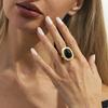 Ingemark Vintage Red Resin Acrylic Oval Open Knuckle Rings Women 2026 New Charm Geometric Metal Joint Ring Party Jewelry Gifts