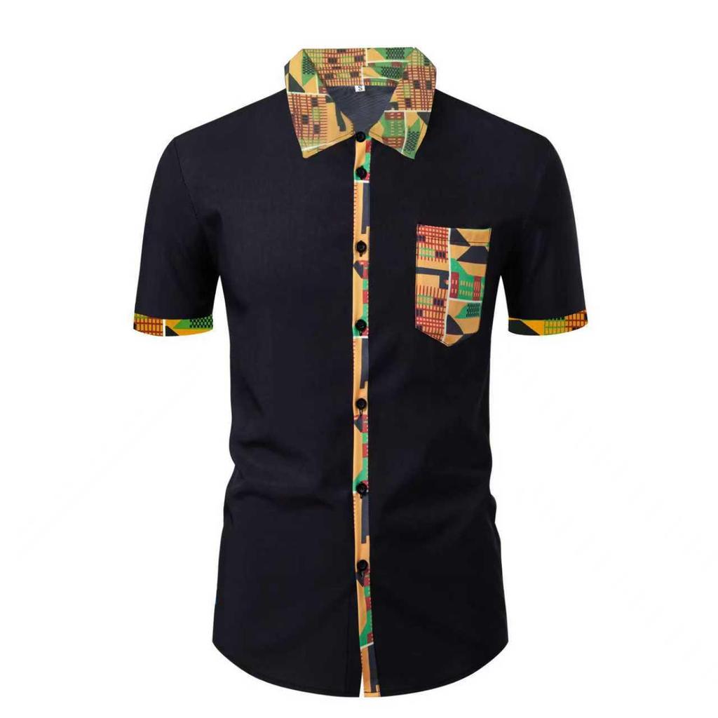 Herren Geometrisches 3D-Druck Kurzarm Freizeitshirt