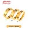 Titanstahl Partnerring für Damen und Herren mit Sechs Diamanten, Ins Stil, Farbechter Edelstahl Finger Schmuck.