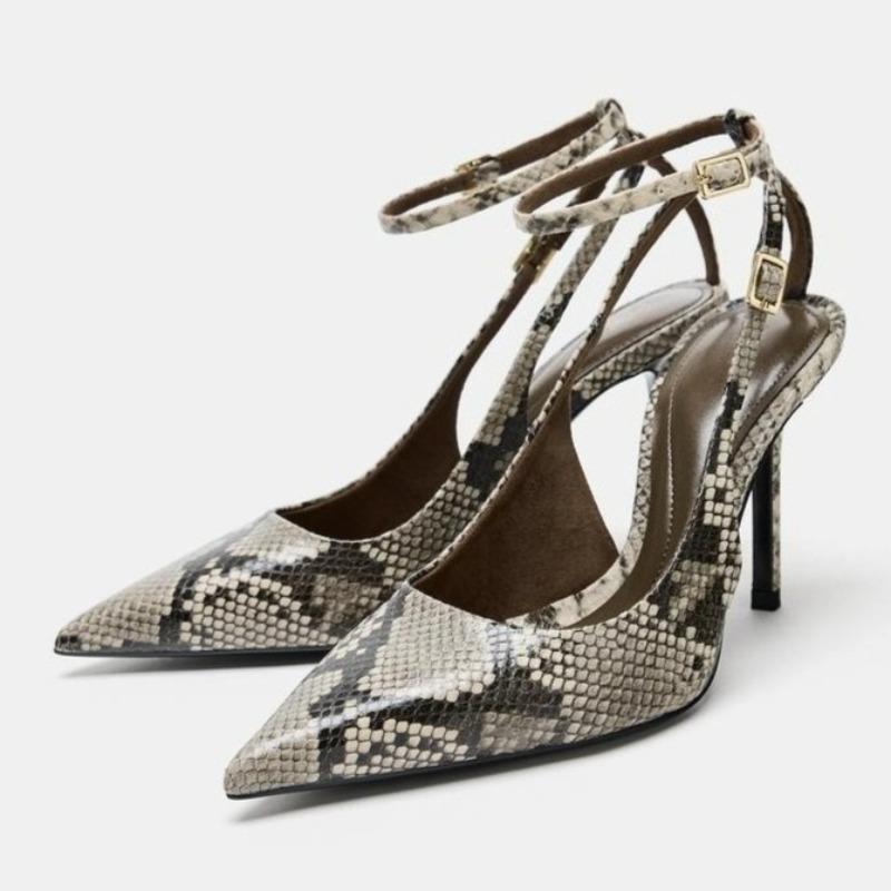 Animal Print Heeled Sandals Women Fashion
