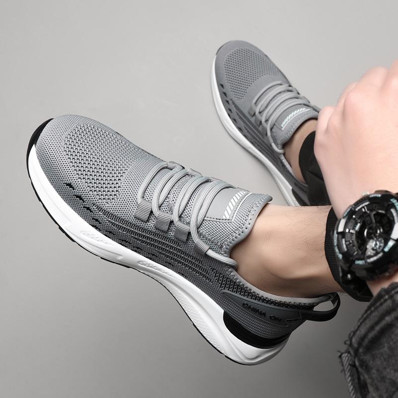 Spring Men's Shoes New Korean Version Breathable Soft-soled Casual Board Shoes Sports Shoes Youth Trend Fly-woven Shoes