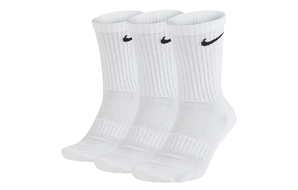 Nike Everyday Cushion Crew Knee High Socks Unisex Combo Set White SX7664-100