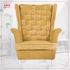 Carol Wing Chair with Footrest Scandinavian Family Meble Yellow Honey