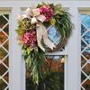 Elegant Autumn Wreath Hydrangea for Porch Yard Wedding Decor Thanksgiving Artificial Garlands Garden Harmhouse Hanging Wreath