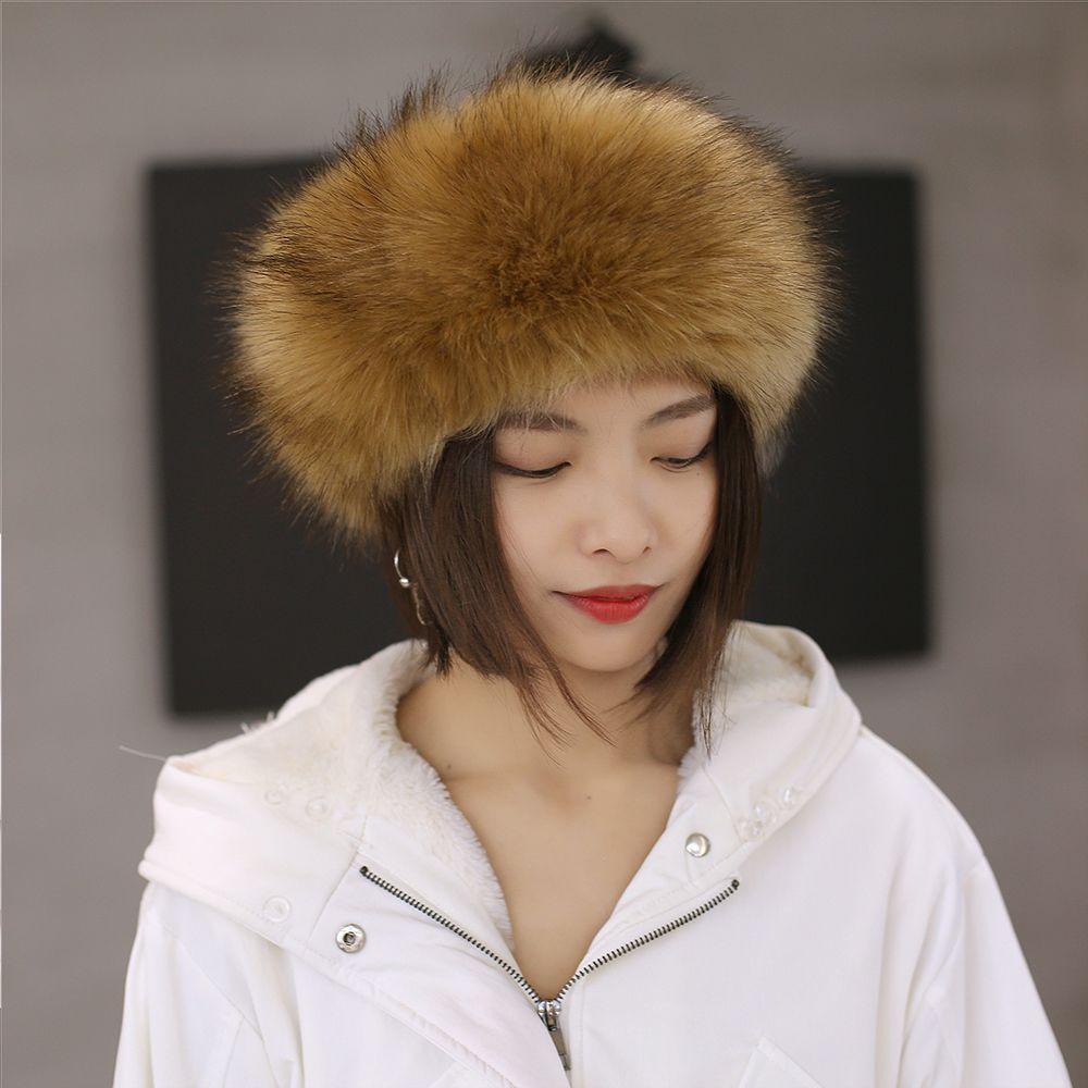 Fashion Winter Earwarmer Thick Fluffy Women Russian Cap Headband Hat Faux Fur